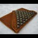Handmade Stud Genuine Brown Leather Card / Cash Holder - LE55