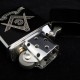 Masonic Freemason Black Mirror Windproof Lighter - LG2044